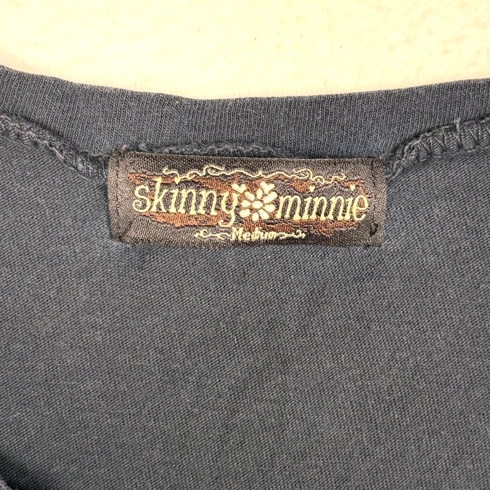 Vintage Y2K Graphic Tee Boho Moto Grunge Indie Fairy Biker Artsy Top Medium USA - Picture 3 of 5